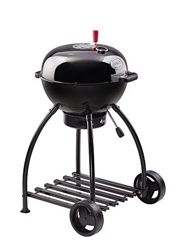 RÖSLE Holzkohle-Kugelgrill No.1 Sport F50, Hochwertiger Kohlegrill mit einstellbarer Luftzufuhr, Deckelscharnier, Deckelthermometer, stabiler Ablage, extra großer Grillfläche und Grillraum