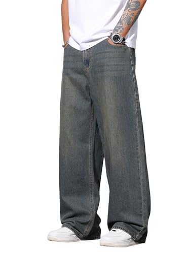 Zewool Men’s Irregular Seam Baggy Jeans