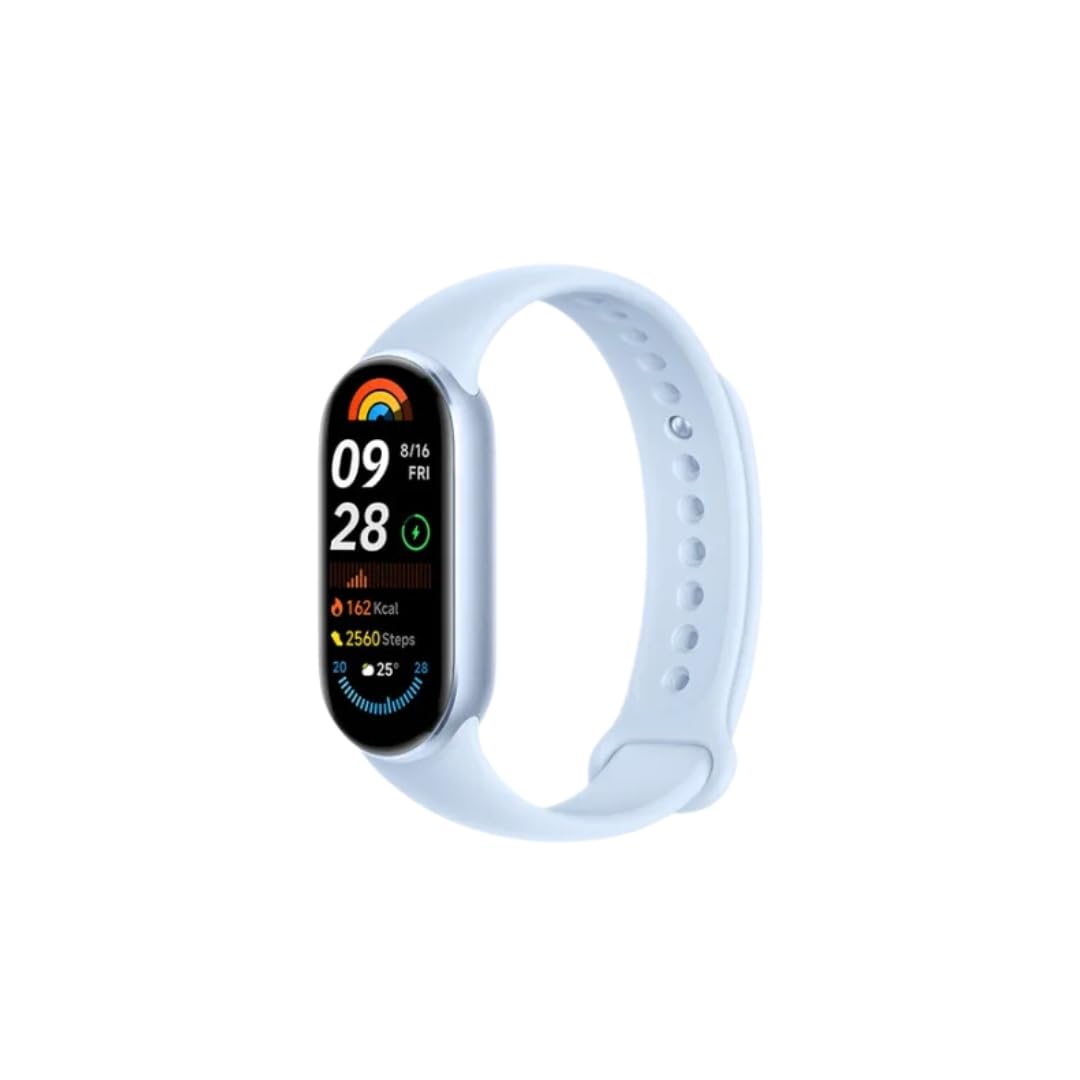 Xiaomi Smart Band 9 Fitness Tracker, AMOLED Display with 1200 Nits, Sp02 Tracking, Sleep and Heart Rate Monitor, Notifications, 5ATM Waterproof, Mi Fit App, Glacier Silver