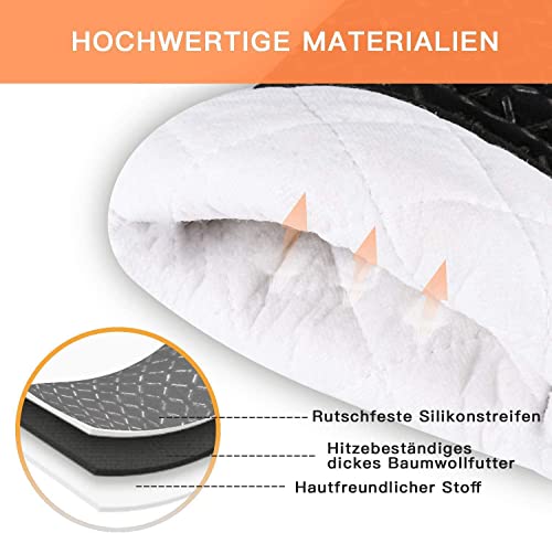 MILcea Ofenhandschuhe Topflappen Topfhandschuhe 4er Set, Backhandschuhe Kochhandschuhe Oven Mitts Hitzebeständig, 30*18*3.5cm