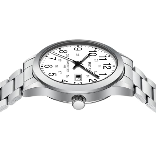 LN LENQIN Uhren Herren Edelstahl Uhren für Männer Analog Quarz Herren Uhr 30M Wasserdicht Armbanduhr Herren Mode Casual Designer Uhr