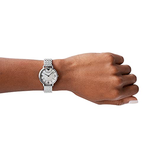 Emporio Armani Ladies Watch with Two Hands Quartz Movement and 32mm Case with Stainless Steel, Leather or Silicone Strap