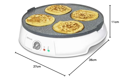 Cecotec Crepesmaker Fun Creepy, 1200W Leistung, Antihaftbeschichtung, Abstandshalterwalze und Spatel, regulierbare Leistung, Anzeigelicht, 30,5 cm Durchmesser
