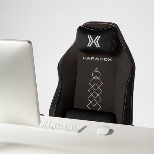 PARADOX - Gaming Stuhl - Schreibtischstuhl Ergonomisch - Verstellbare Armlehnen und Rückenlehne, Liegefunktion, Kissen, 125 kg Belastbar - Vanguard Crimson Arovs, Schwarz, Rot, Pfeil-Muster