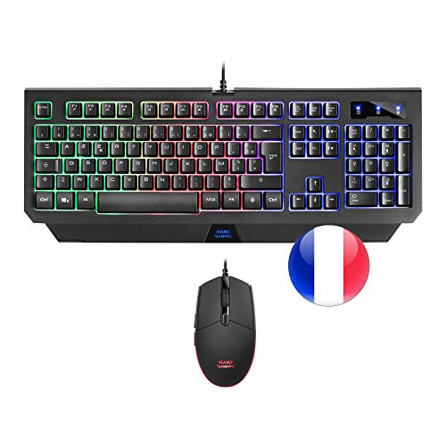 MARSGAMING MCP-RGB3, Pack Gaming Keyboard Fixed RGB + Gaming Mouse RGB Flow 3200 DPI + Headset Over-Ear RGB + XXL Mouse Pad, White, Portuguese Language