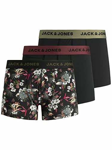 JACK & JONES Men's Boxer Shorts – 3-Pack Solid Color Trunks