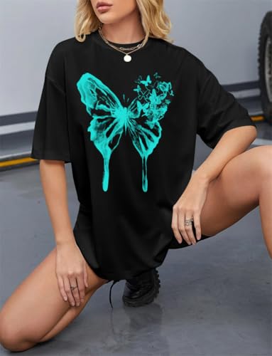 Tomwell Women’s Oversized T-Shirt – Butterfly Design
