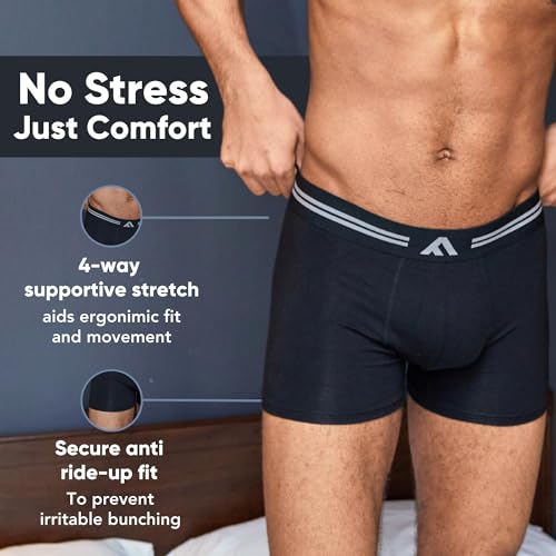 FM London 5-Pack Bamboo Men’s Boxer Shorts with Stretch-Fit Design