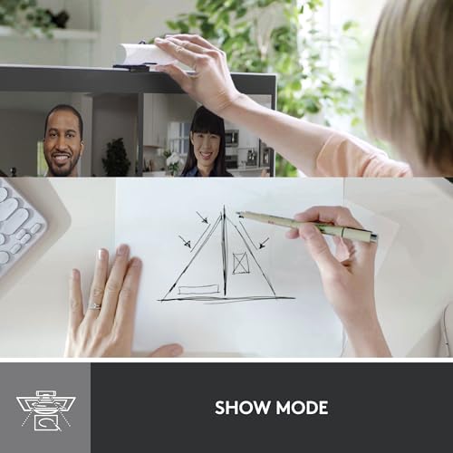 Logitech Brio 500 Full-HD-Webcam mit Auto-Lichtkorrektur, Zeigemodus, Doppelmikrofon + Rauschunterdrückung, Webcam-Abdeckung, für Microsoft Teams, Google Meet, Zoom, USB-C-Kabel - Graphit