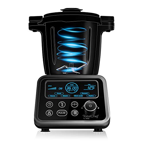 Ufesa TotalChef RK7 Küchenmaschine mit WLAN, Multifunktions Küchenroboter mit Kochfunktion, Kochroboter 30 Funktionen, 4.5L, 7-Zoll-Touchscreen, Interaktives Rezeptbuch, Silber / Weiss