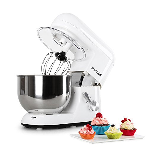 Klarstein Küchenmaschine, Knetmaschine mit 5L Schüssel, 1800W Profi Küchenmaschine mit Knethaken und Schneebesen, Universal Küchenmaschine mit 6 Stufen, Teigmaschine zum Rühren, Kneten und Aufschlagen