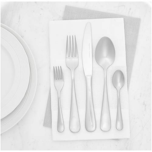Essbesteck-Set mit Eckiger Rand, Edelstahl, 20 Stück Set, für 4 Personen, Silberfarben