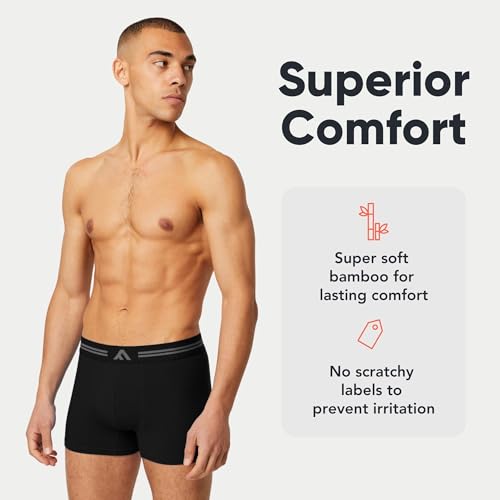 FM London 5-Pack Bamboo Men’s Boxer Shorts with Stretch-Fit Design