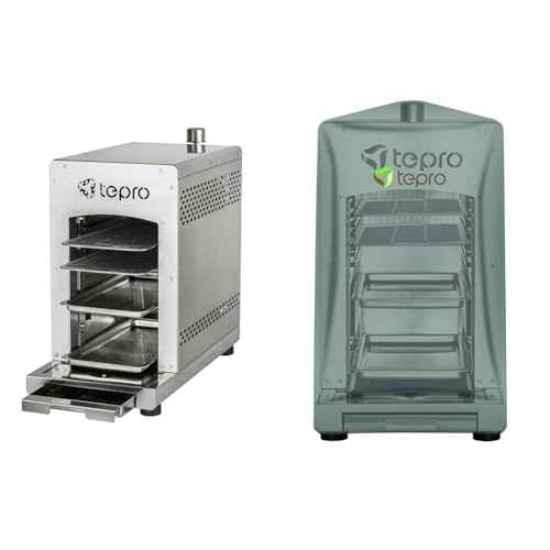 tepro steak grill Toronto, ceramic infrared burner with 3 kW power, 800 degrees gas, dimensions approx. 23 x 56 x 40.5 cm, silver