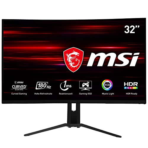 MSI G2422C 23,6 Zoll FHD Curved Gaming Monitor - 1500R 1920 x 1080 VA Panel, 180Hz / 1ms, Adaptive Sync - DP 1.2a, HDMI 2.0b CEC