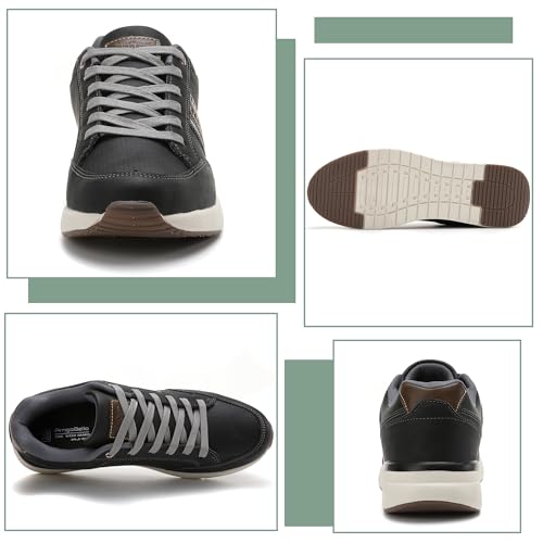 Men’s Casual Fashion Sneakers – Lightweight Non-Slip Faux Leather Shoes