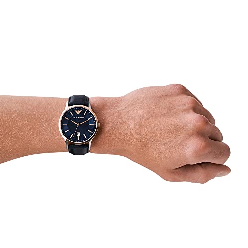 Emporio Armani men's watch with three hands, stainless steel, case size 43 mm