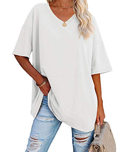 Ebifin Women's Oversized V-Neck T-Shirt