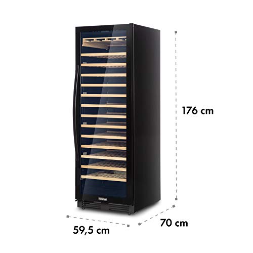 Klarstein built-in wine refrigerator, 2 zone drinks refrigerator small, small wine cabinet 306L, small wine refrigerator with glass door, indoor/outdoor bottle refrigerator, wine fridge 116 bottles