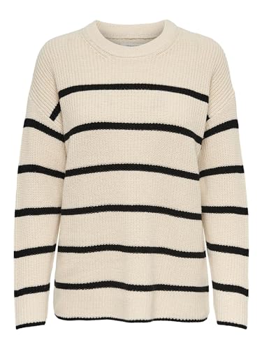 ONLY ONLPERNILLE Women’s Stripe Knit Sweater – Soft Cotton Blend