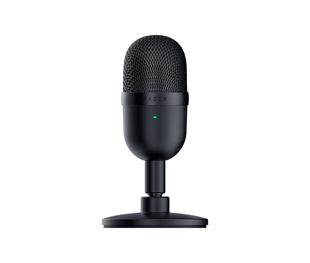 Razer Seiren V3 Mini - Ultrakompaktes USB-Mikrofon (14mm Supernieren Kondensatormikrofon, Tap-to-Mute-Sensor mit LED-Anzeige, integrierter Stoßdämpfer, Plug-and-Play Design) Schwarz