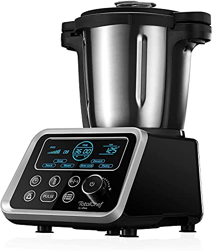 Ufesa TotalChef RK7 Küchenmaschine mit WLAN, Multifunktions Küchenroboter mit Kochfunktion, Kochroboter 30 Funktionen, 4.5L, 7-Zoll-Touchscreen, Interaktives Rezeptbuch, Silber / Weiss