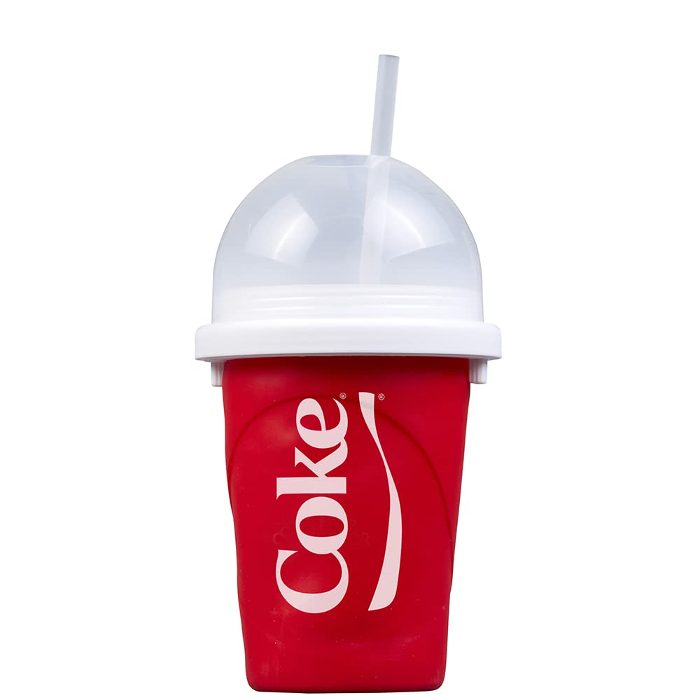 Magic Freez Slushy Maker – Tragbarer Slushy Becher aus Silikon mit 2-in-1 Strohhalm und Löffel – Slush Ice Maker für erfrischende Slushies – Slushi Cup zum Slush Eis selbermachen – 370ml