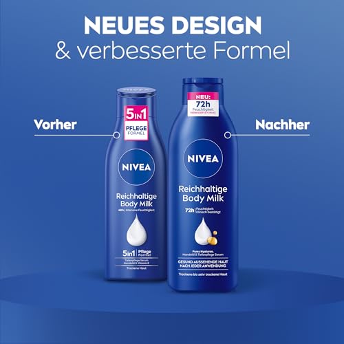 NIVEA Rich Nourishing Body Milk Intensive Care with Pure Hyaluron, Almond Oil & Deep Care Serum