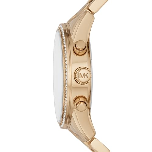 Michael Kors ladies' watch Ritz, 37 mm case size, quartz chronograph movement, stainless steel bracelet