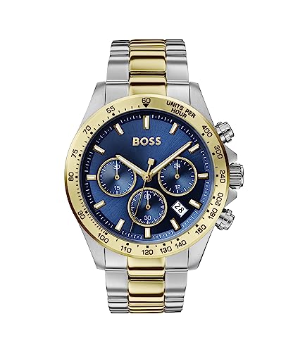 BOSS Chronograph Quartz Watch for Men with Silver Stainless Steel Bracelet