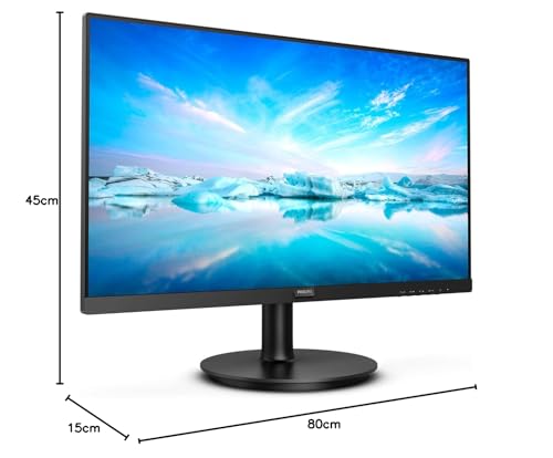 Philips 241V8L - 24 Inch FHD Monitor, AdaptiveSync (1920 x 1080, 75 Hz, VGA, HDMI) Black