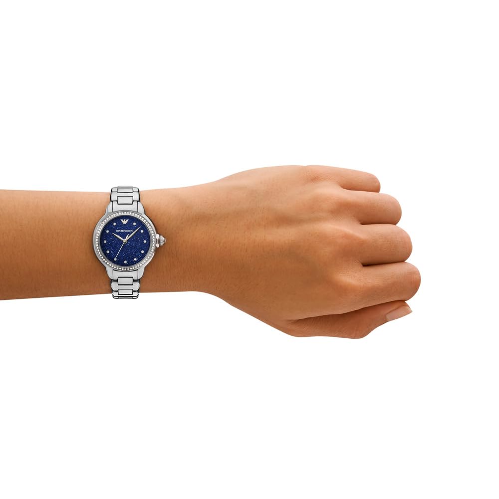 Emporio Armani Damenuhr, Dreizeiger Quarzwerk und 32mm Gehäusegröße mit Edelstahl-, Leder- oder Silikonarmband