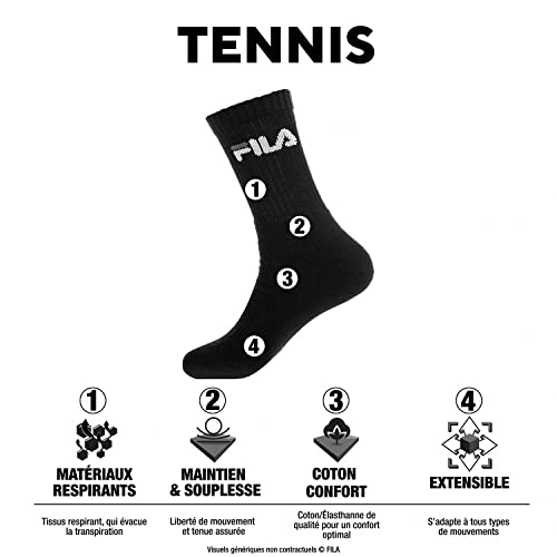 Fila Men’s Sports Socks – 6-Pack Cotton Tennis Socks