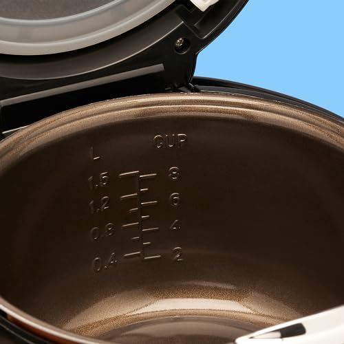 REISHUNGER Digitaler Reiskocher & Dampfgarer Grau | 1,5 L bis 8 Personen | Warmhaltefunktion, Timer & Premium Innentopf | Multikocher, 12 Programme, 7-Phasen-Technologie