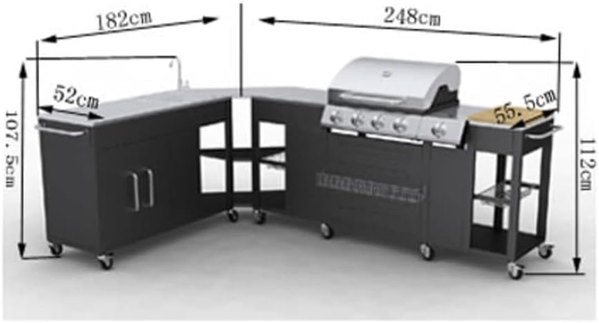 Missouri Outdoor-Küchengrill, 4 Brenner, Anzugmöbel