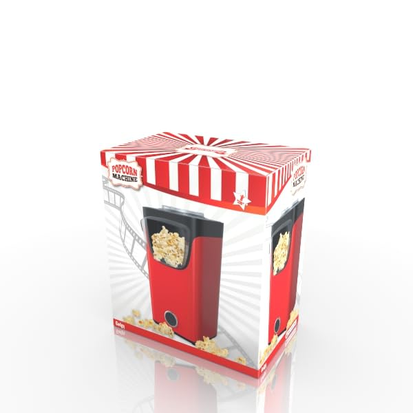 Gadgy Popcorn Maschine groß - Retro Popcorn Maker 5 L - Popcorn Maker mit Antihaftbeschichtung und abnehmbarer Heizfläche - Popkorn Maschine rot - Popcornmaschine 800W - Popcorn machine