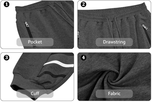 Men’s Sport Pants – Casual Jogger Cargo Sweatpants with Side Stripes