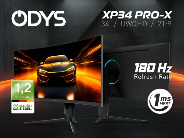 ODYS i27 Monitor - 27-Zoll-Bildschirm im rahmenlosen Design, Full HD, 100 Hz, mit HDR, IPS Panel, FreeSync, HDMI, USB-C, 3,5mm Audio