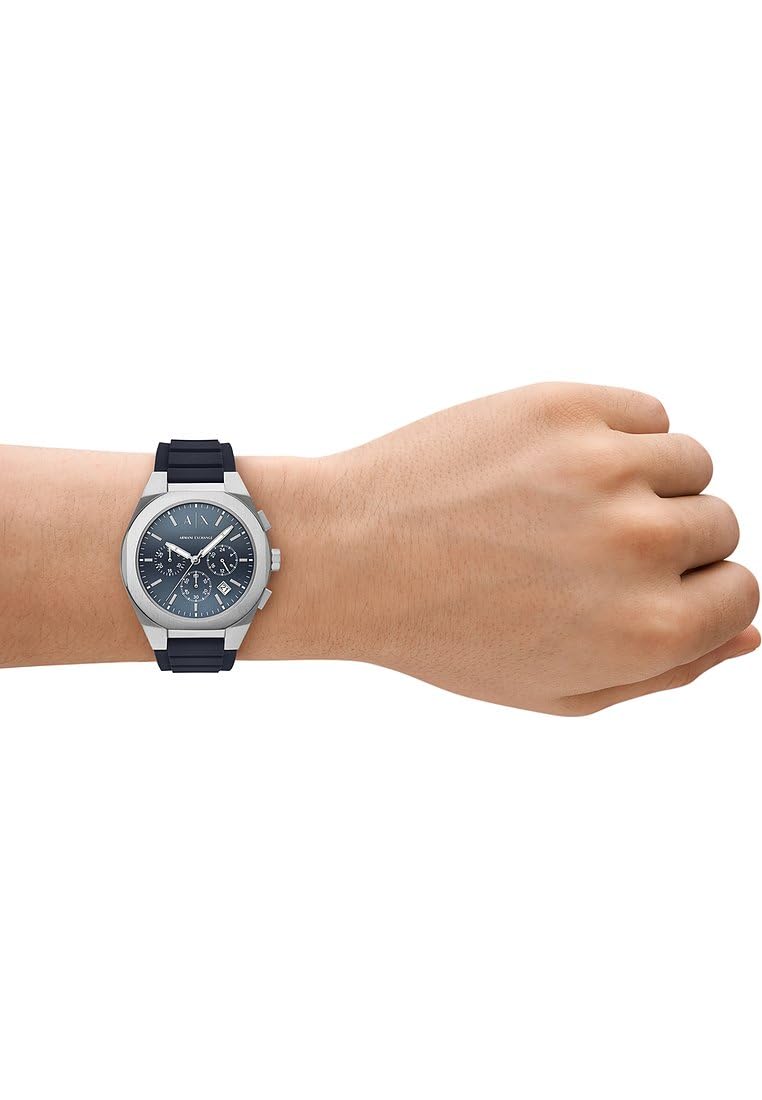 Armani Exchange Watch for Men, Chronograph Movement and 46mm Case Size with Stainless Steel, Leather or Silicone Strap
