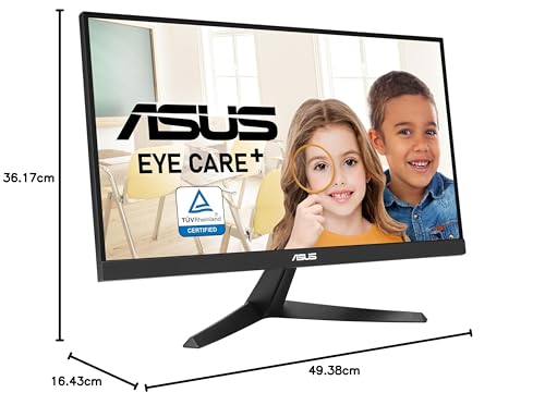 ASUS Eye Care VY249HF - 24 Zoll Full HD Monitor - 100 Hz, 1ms MPRT, AdaptiveSync - IPS Panel, Vesa 100x100, 16:9, 1920x1080, HDMI