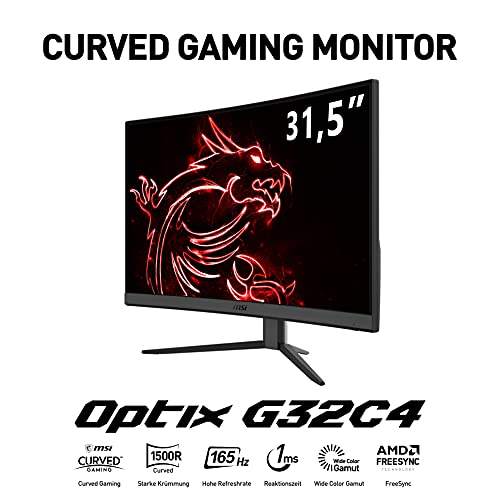 MSI G2422C 23,6 Zoll FHD Curved Gaming Monitor - 1500R 1920 x 1080 VA Panel, 180Hz / 1ms, Adaptive Sync - DP 1.2a, HDMI 2.0b CEC