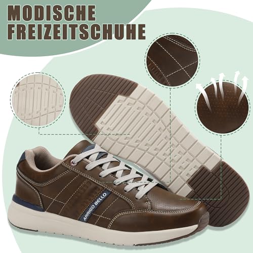 Men’s Casual Fashion Sneakers – Lightweight Non-Slip Faux Leather Shoes