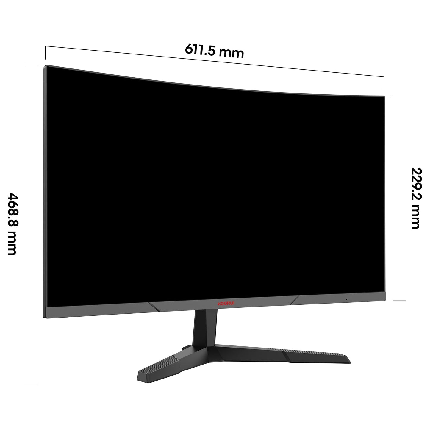 KOORUI 24 Zoll Curved Gaming Monitor, FHD 1080p, 1ms Reaktionszeit,180Hz Bildwiederholraten, HDMI 2.0/DP 1.2, 250cd/m² Helligkeit