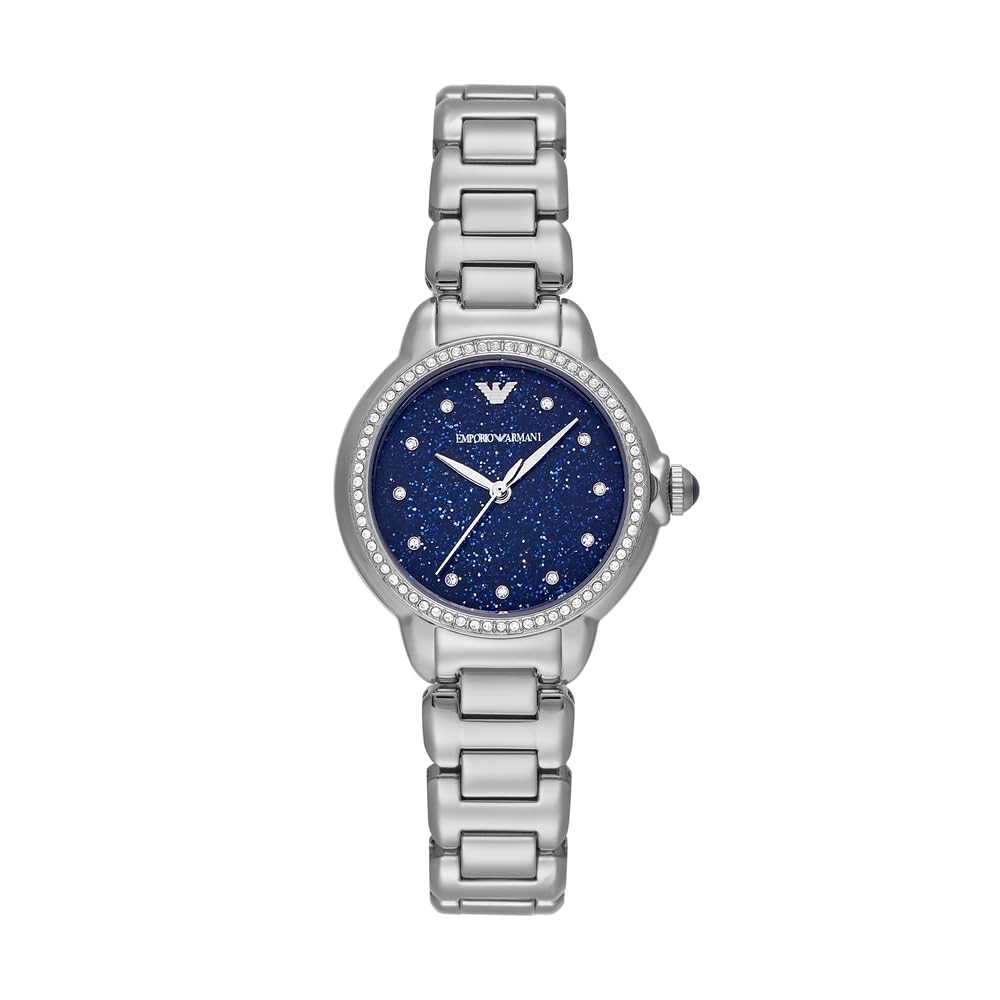 Emporio Armani Damenuhr, Dreizeiger Quarzwerk und 32mm Gehäusegröße mit Edelstahl-, Leder- oder Silikonarmband