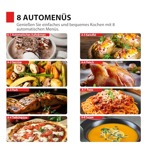 Toshiba MW2-MG20PF(BK)/GE Mikrowellenherd 800 W mit knuspriger Grill- & Kombigarfunktion, 5 Leistungsstufen, 1000 W Grillleistung, Schwarz