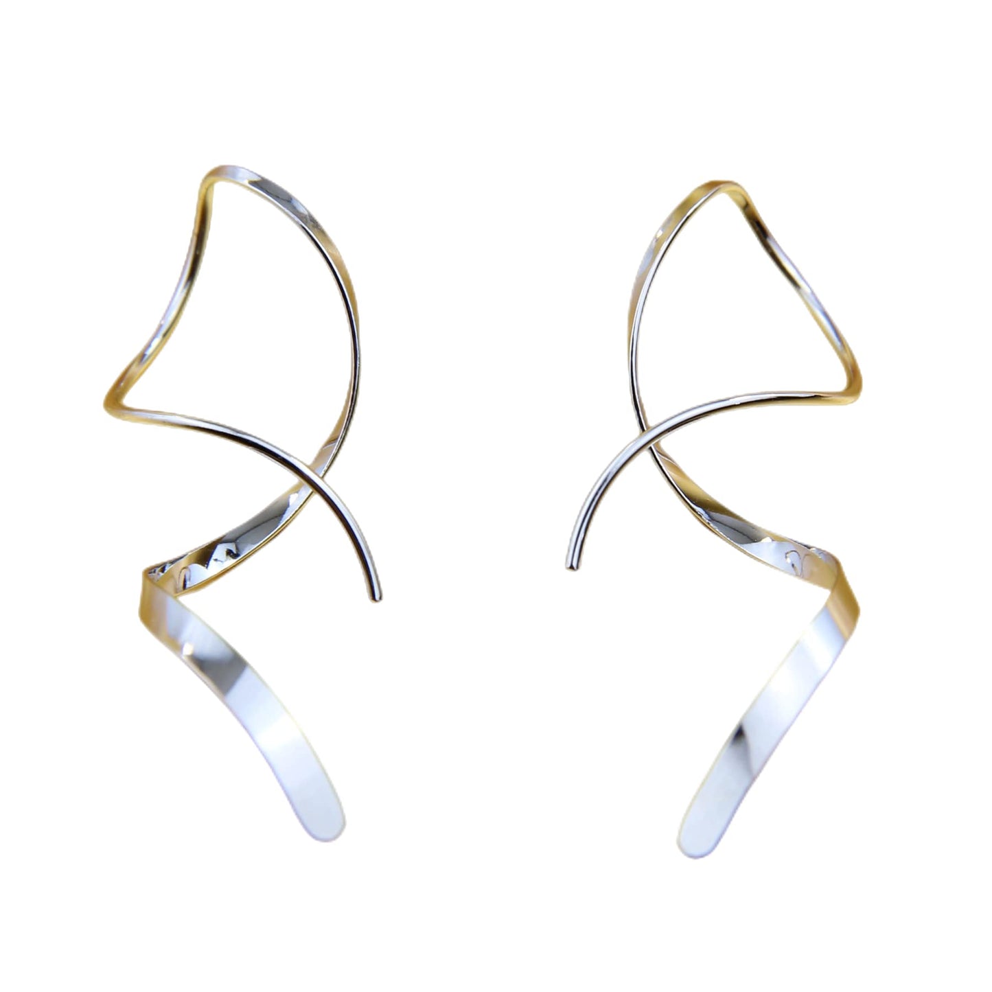 Spiral Threader Earrings for Women – Hand-Curved Dangle Design