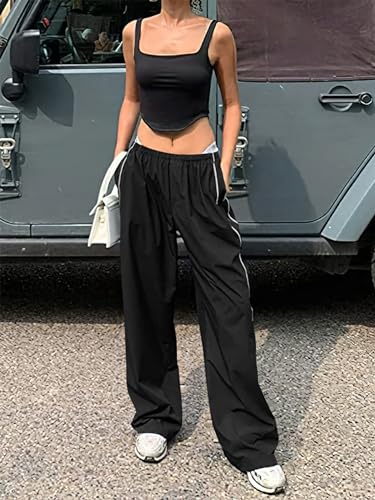 Y2K Women’s Parachute Track Pants – Baggy Cargo Pants