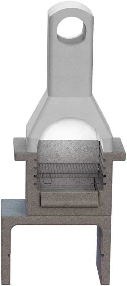 Concrete charcoal grill stand with chimney