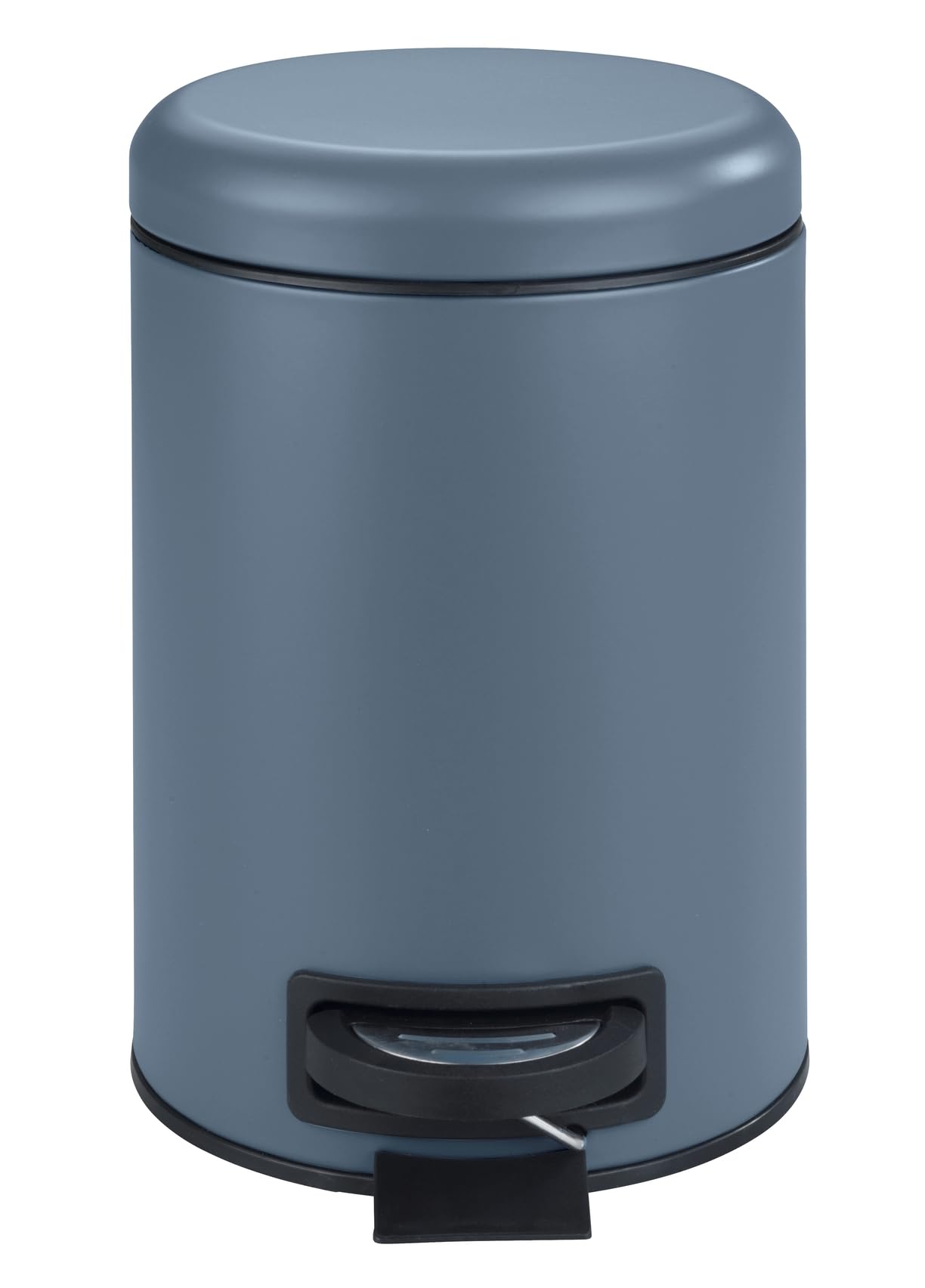 WENKO Treteimer Mod. Leman 3 Liter mit herausnehmbarem Einsatz aus lackiertem Stahl ideal für Badezimmer oder Küche 17 x 25 x 22,5 cm Schwarz matt