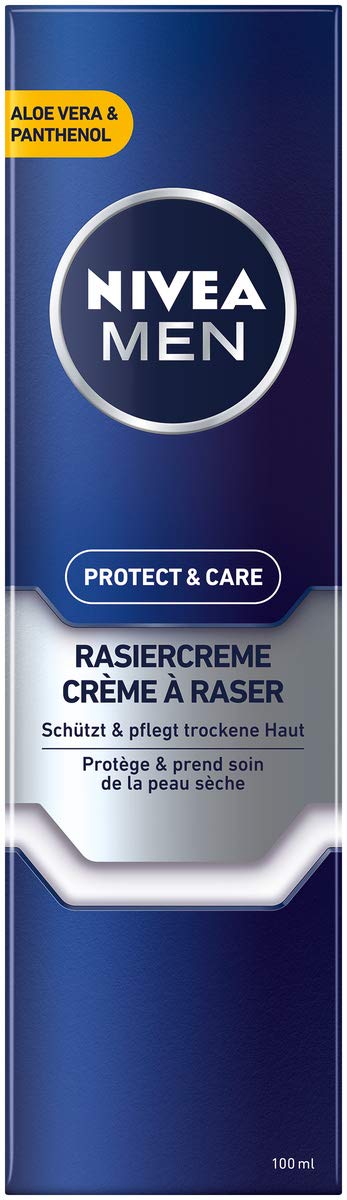 Nivea Men Protect & Care Shaving Cream in 1 Pack (1 x 100 ml) with Creamy Foam for a Gentle Shave, Skin-Friendly Shaving Cream for Men